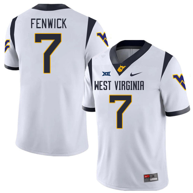 #7 Abe Fenwick West Virginia Mountaineers College 2024 New Uniforms Football Jerseys Stitched Sale-White